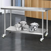 Cefito 304 Stainless Steel Kitchen Benches Work Bench Food Prep Table with Wheels 1524MM x 610MM Deals499