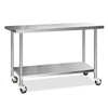 Cefito 430 Stainless Steel Kitchen Benches Work Bench Food Prep Table with Wheels 1524MM x 610MM Deals499
