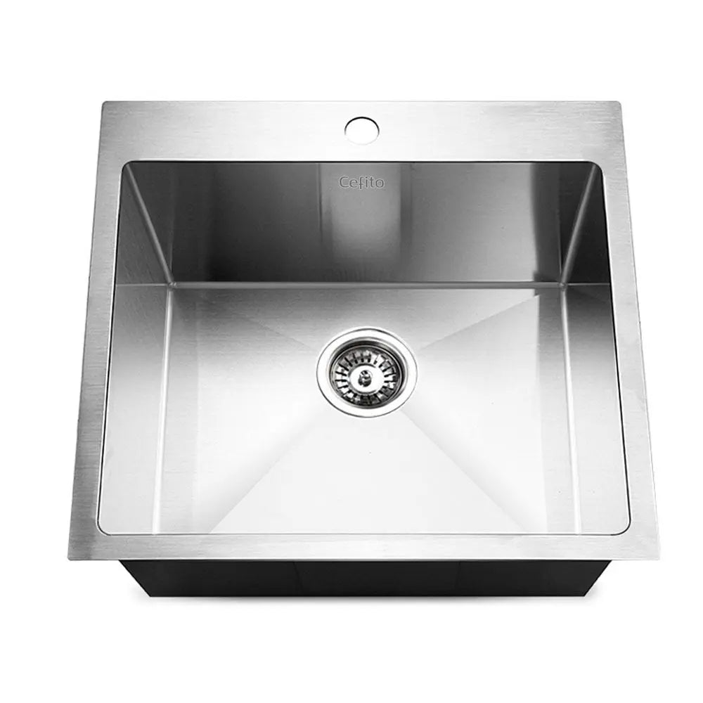 Cefito 53cm x 50cm Stainless Steel Kitchen Sink Under/Top/Flush Mount Silver Deals499