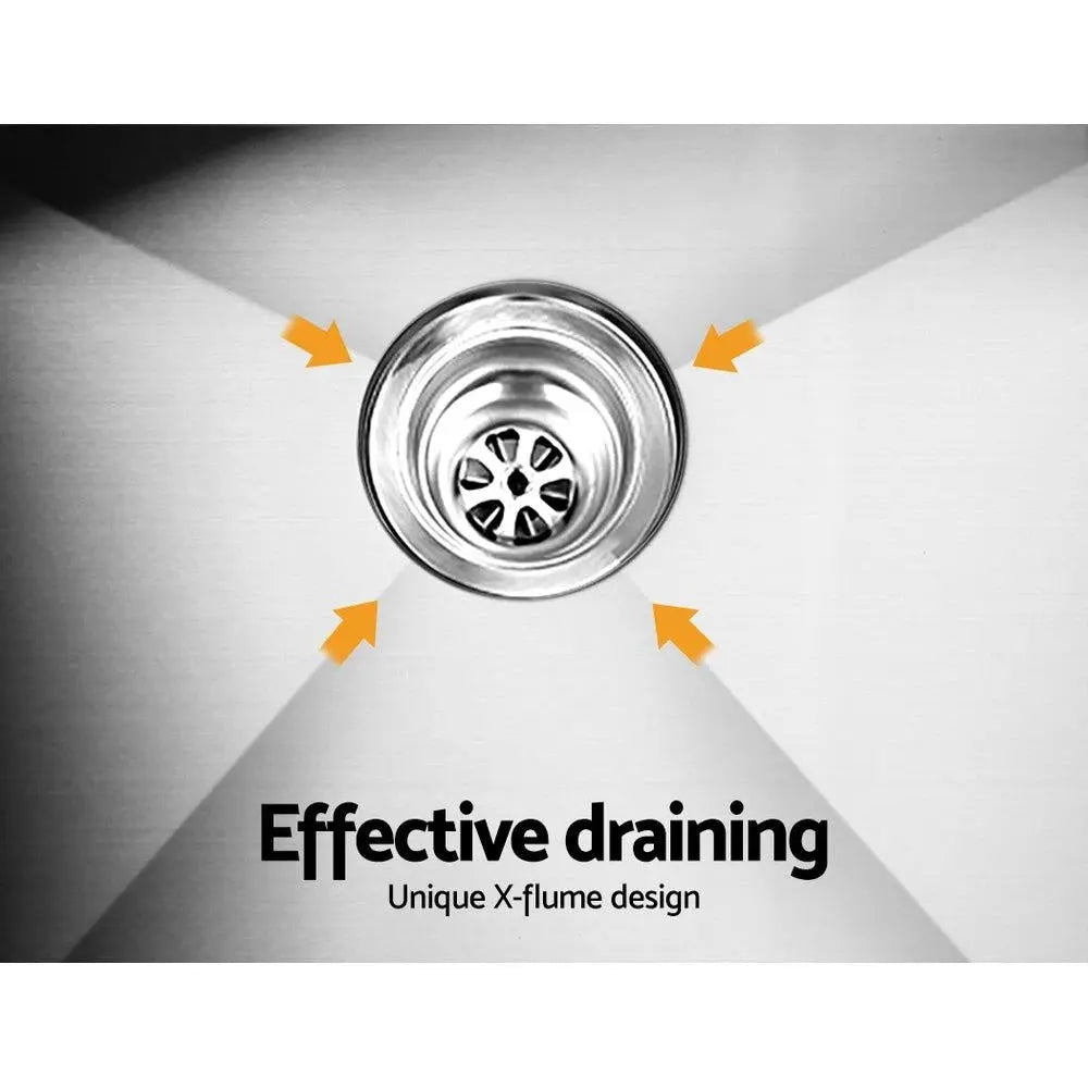 Cefito 80cm x 45cm Stainless Steel Kitchen Sink Flush/Drop-in Mount Silver Deals499