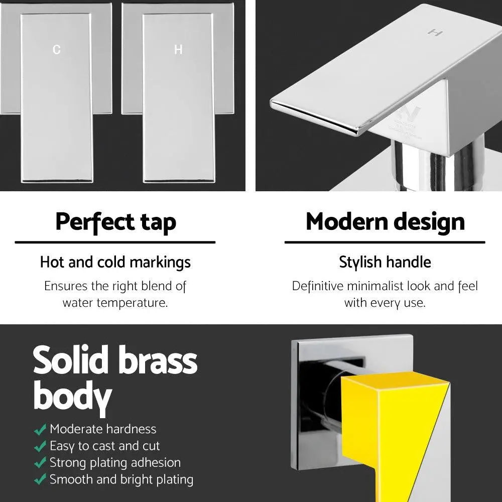 Cefito Bathroom Taps Faucet Rain Shower Head Set Hot And Cold Diverter DIY Chrome Deals499