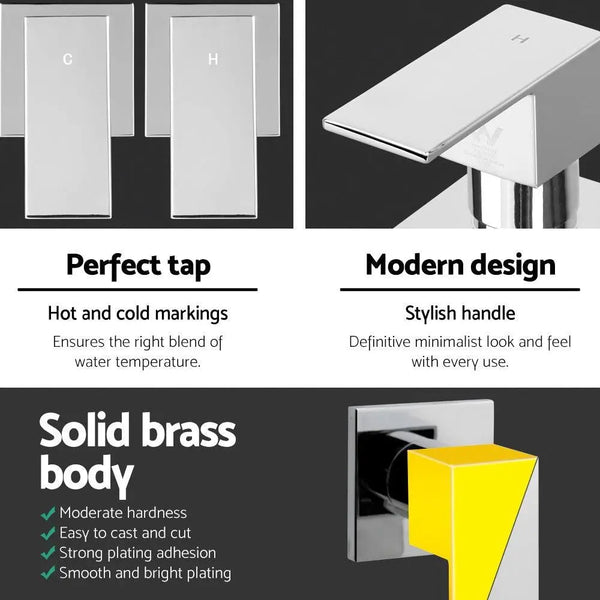 Cefito Bathroom Taps Faucet Rain Shower Head Set Hot And Cold Diverter DIY Chrome Deals499