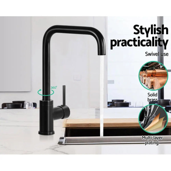 Cefito Mixer Kitchen Faucet Tap Swivel Spout WELS Black Deals499