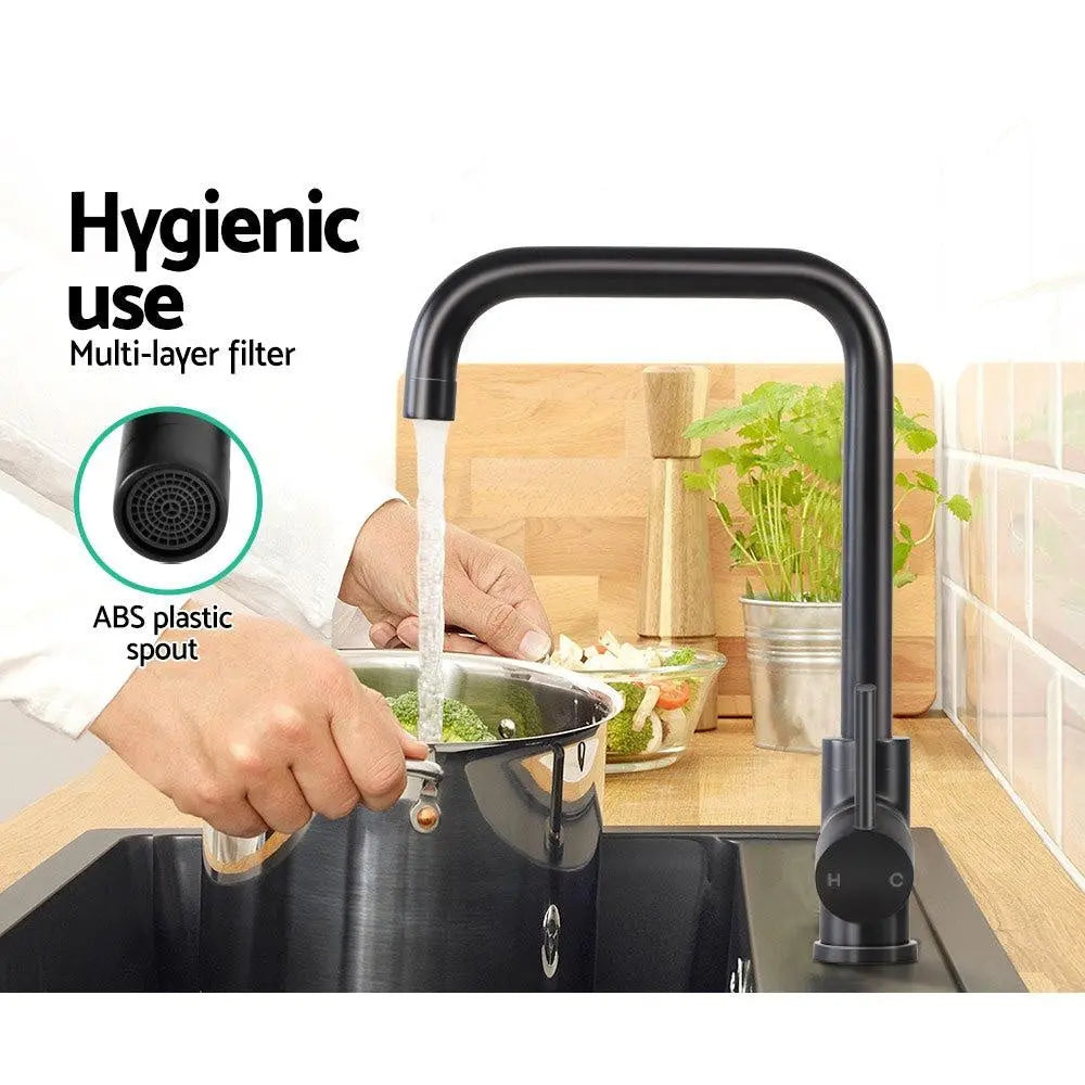 Cefito Mixer Kitchen Faucet Tap Swivel Spout WELS Black Deals499