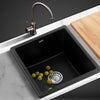 Cefito Stone Kitchen Sink 450X450MM Granite Under/Topmount Basin Bowl Laundry Black Deals499
