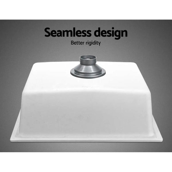 Cefito Stone Kitchen Sink 460X410MM Granite Under/Topmount Basin Bowl Laundry White Deals499