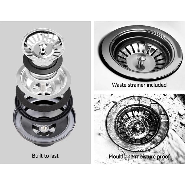 Cefito Stone Kitchen Sink 610X470MM Granite Under/Topmount Basin Bowl Laundry White Deals499