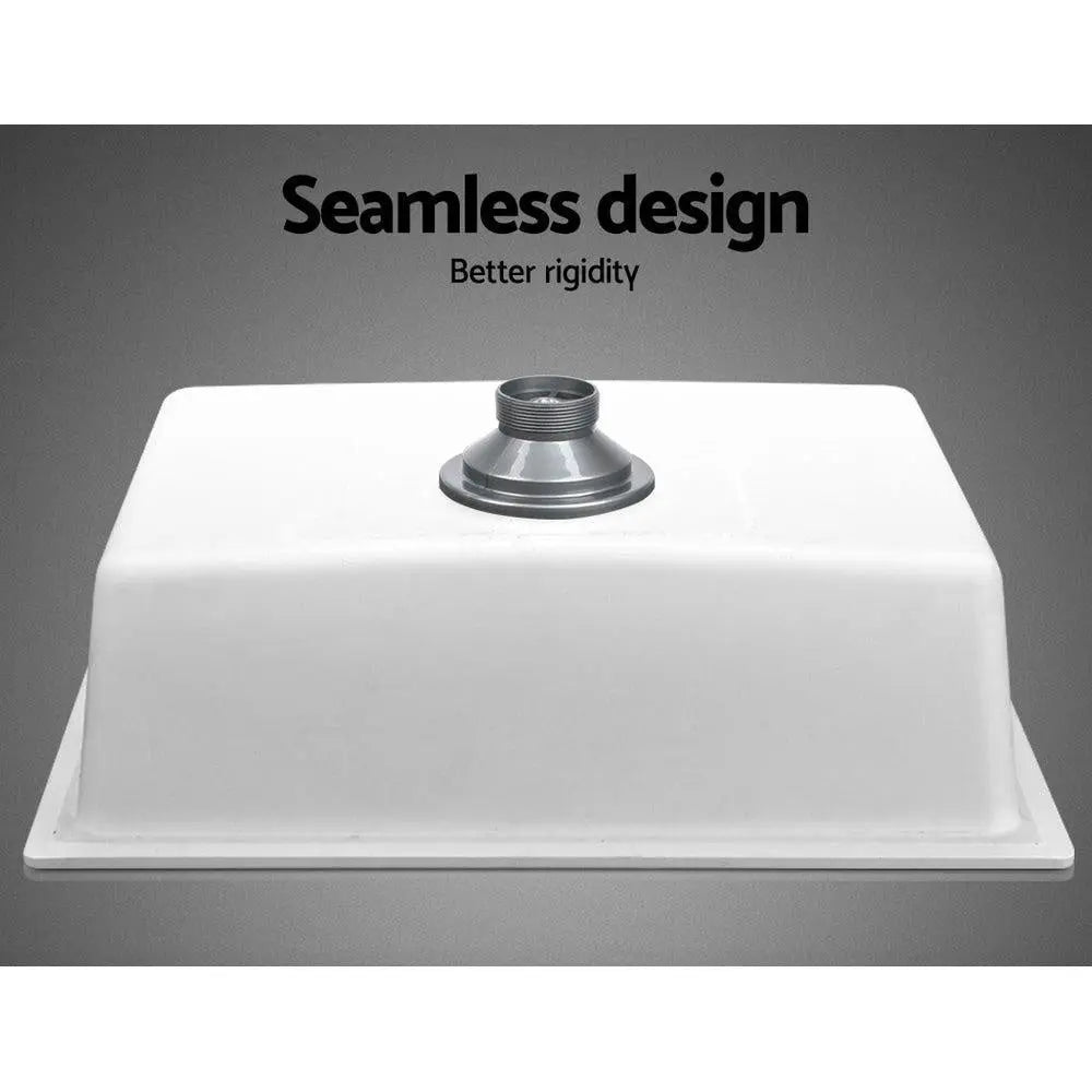 Cefito Stone Kitchen Sink 610X470MM Granite Under/Topmount Basin Bowl Laundry White Deals499