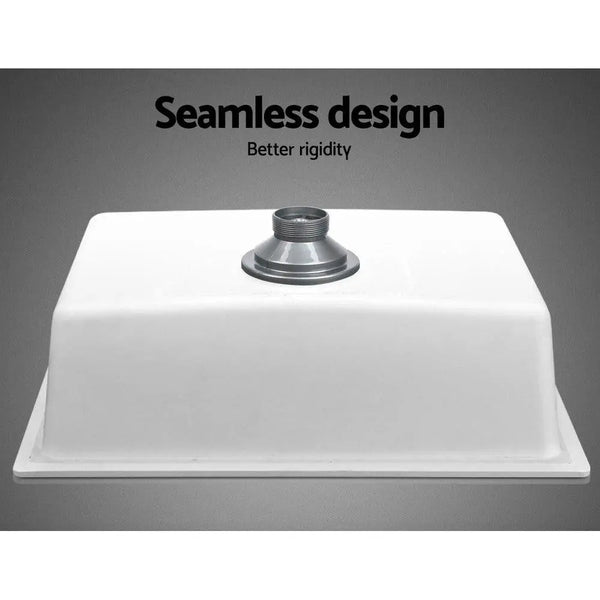 Cefito Stone Kitchen Sink 610X470MM Granite Under/Topmount Basin Bowl Laundry White Deals499