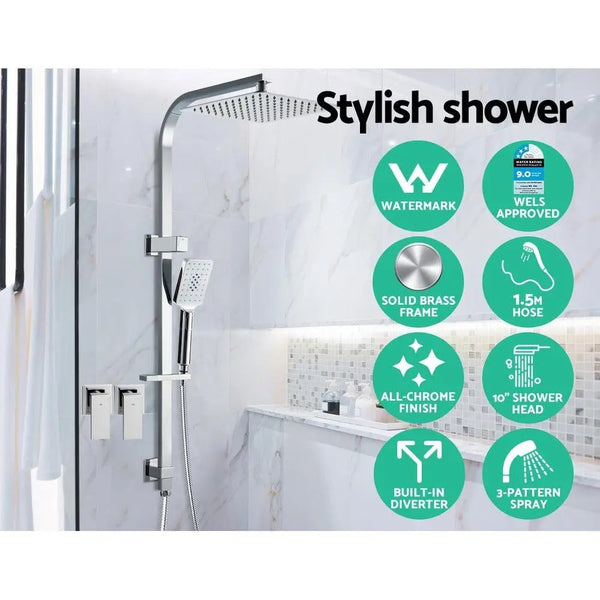 Cefito WELS 10'' Rain Shower Head Taps Round Handheld High Pressure Wall Chrome Deals499