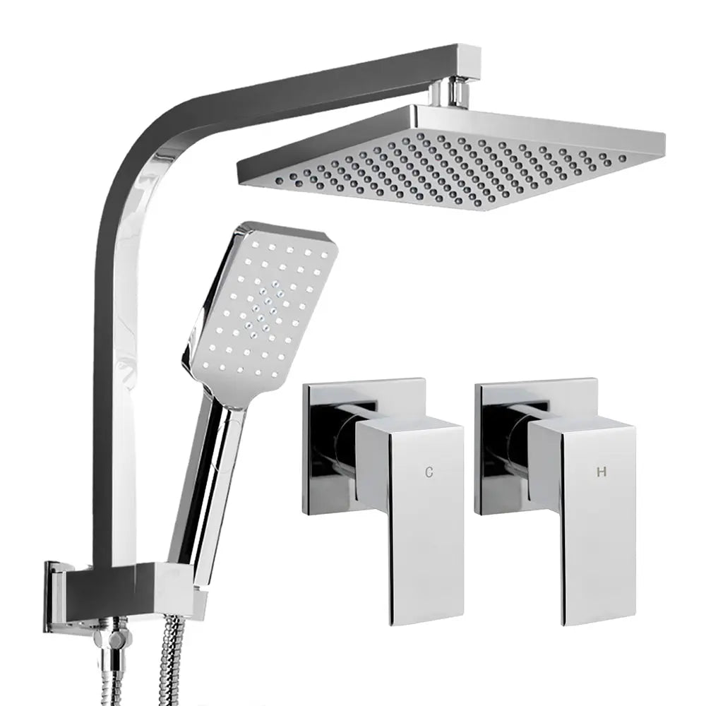 Cefito WELS 8'' Rain Shower Head Taps Square Handheld High Pressure Wall Chrome Deals499