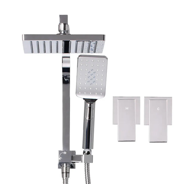 Cefito WELS 8'' Rain Shower Head Taps Square Handheld High Pressure Wall Chrome Deals499