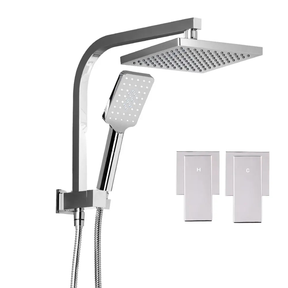 Cefito WELS 8'' Rain Shower Head Taps Square Handheld High Pressure Wall Chrome Deals499