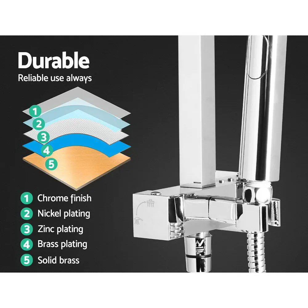 Cefito WELS 8'' Rain Shower Head Taps Square Handheld High Pressure Wall Chrome Deals499