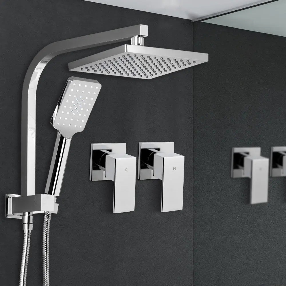 Cefito WELS 8'' Rain Shower Head Taps Square Handheld High Pressure Wall Chrome Deals499
