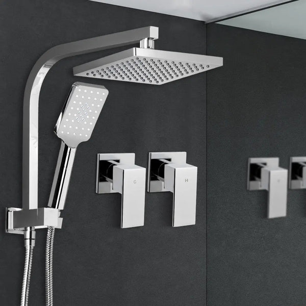 Cefito WELS 8'' Rain Shower Head Taps Square Handheld High Pressure Wall Chrome Deals499