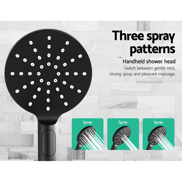 Cefito WELS 9'' Rain Shower Head Mixer Round Handheld High Pressure Wall Black Deals499
