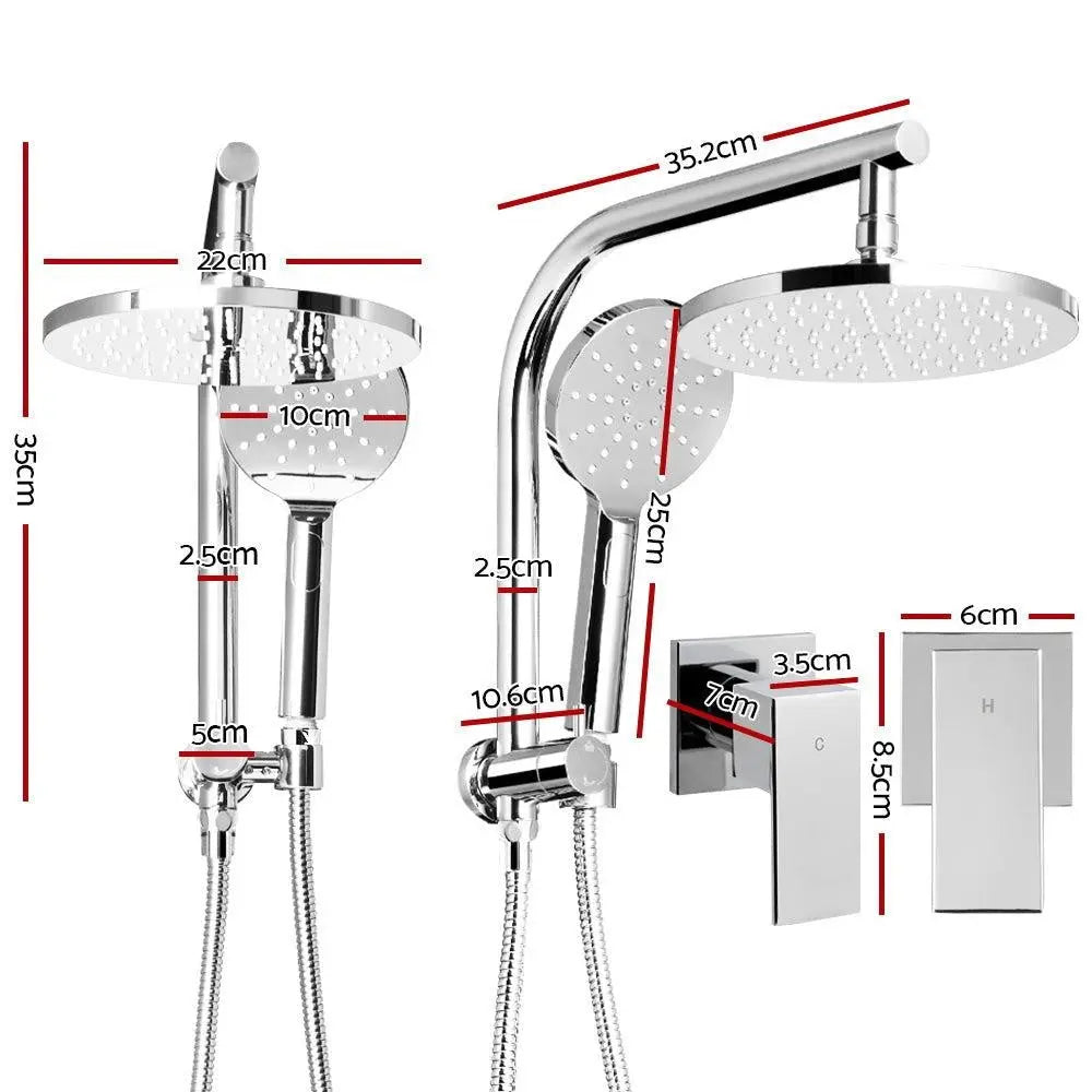 Cefito WELS 9'' Rain Shower Head Taps Round Handheld High Pressure Wall Chrome Deals499
