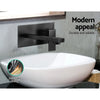 Cefito WELS Bathroom Tap Wall Square Black Basin Mixer Taps Vanity Brass Faucet Deals499