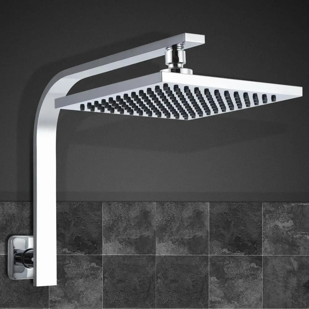 Cefito WElS 8'' Rain Shower Head Set Square High Pressure Wall Arm DIY Chrome Deals499