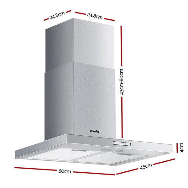 Comfee Rangehood 600mm 60cm Range Hood Stainless Steel Kitchen Canopy LED Light Deals499