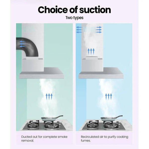 Comfee Rangehood 600mm 60cm Range Hood Stainless Steel Kitchen Canopy LED Light Deals499