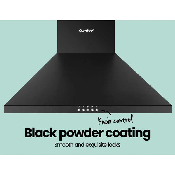 Comfee Rangehood 600mm Range Hood Home Kitchen Wall Mount Canopy 60cm Black Deals499