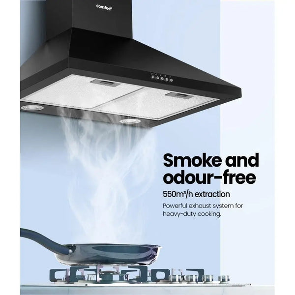 Comfee Rangehood 600mm Range Hood Home Kitchen Wall Mount Canopy 60cm Black Deals499