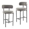 Contemporary Grey Boucle Elsa Low Bar Stools from Deals499 at Deals499
