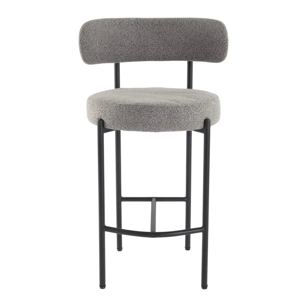 Contemporary Grey Boucle Elsa Low Bar Stools from Deals499 at Deals499
