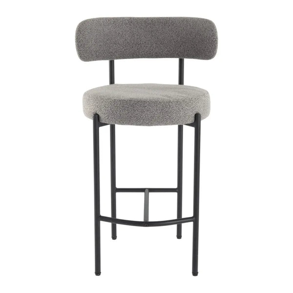Contemporary Grey Boucle Elsa Low Bar Stools from Deals499 at Deals499