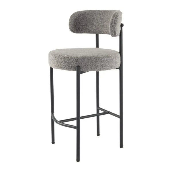 Contemporary Grey Boucle Elsa Low Bar Stools from Deals499 at Deals499
