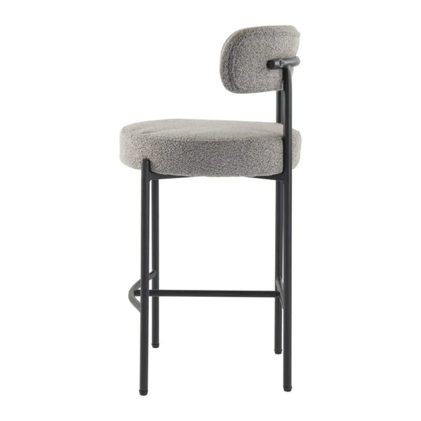 Contemporary Grey Boucle Elsa Low Bar Stools from Deals499 at Deals499