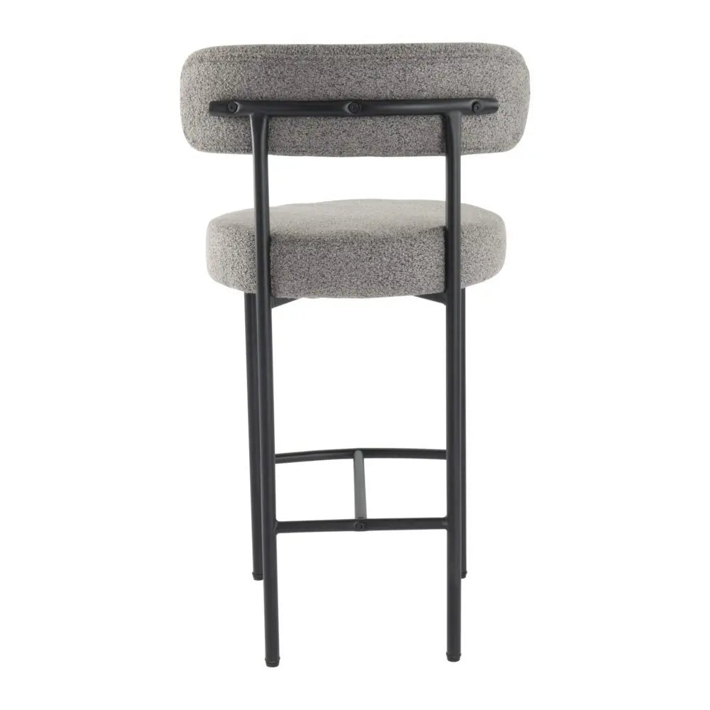 Contemporary Grey Boucle Elsa Low Bar Stools from Deals499 at Deals499
