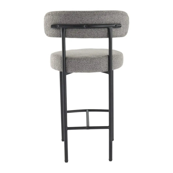 Contemporary Grey Boucle Elsa Low Bar Stools from Deals499 at Deals499