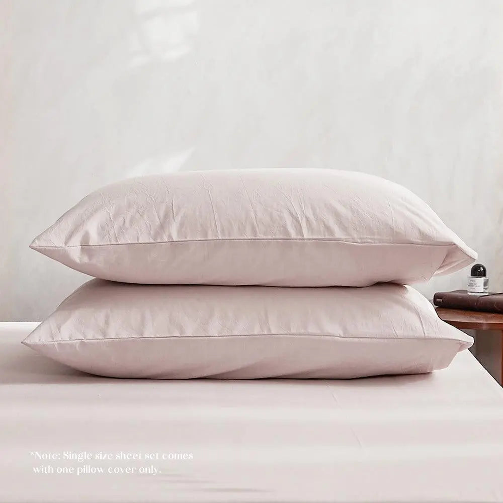 Cosy Club Duvet Cover Quilt Set Flat Cover Pillow Case Essential Purple Single Deals499