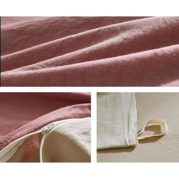 Cosy Club Sheet Set Cotton Sheets Single Red Beige Deals499