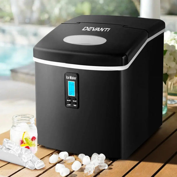 DEVANTI 3.2L Portable Ice Cube Maker Machine Benchtop Counter Black Deals499