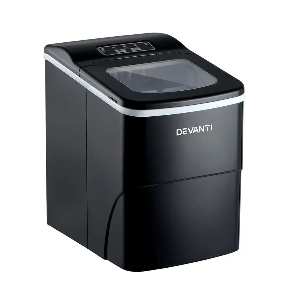 DEVANTi Portable Ice Cube Maker Machine 2L Home Bar Benchtop Easy Quick Black Deals499