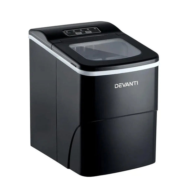 DEVANTi Portable Ice Cube Maker Machine 2L Home Bar Benchtop Easy Quick Black Deals499