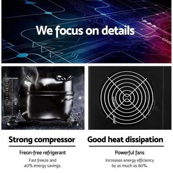 DEVANTi Portable Ice Cube Maker Machine 2L Home Bar Benchtop Easy Quick Black Deals499