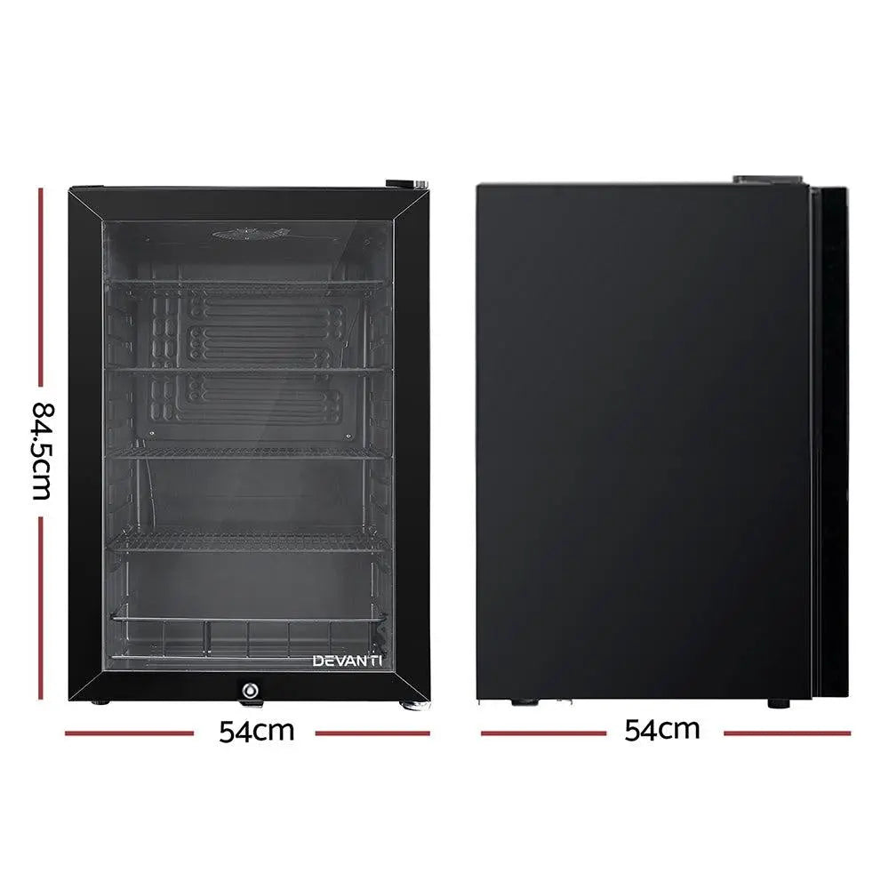 Devanti 115L Bar Fridge Glass Door Mini Freezer Fridges Countertop Beverage Commercial Deals499