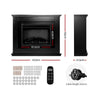 Devanti 2000W Electric Fireplace Mantle Portable Fire Log Wood Heater 3D Flame Effect Black Deals499