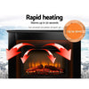 Devanti 2000W Electric Fireplace Mantle Portable Fire Log Wood Heater 3D Flame Effect Black Deals499