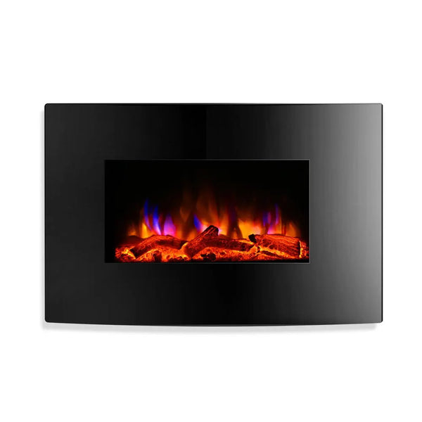 Devanti 2000W Wall Mounted Electric Fireplace Fire Log Wood Heater Realistic Flame Deals499