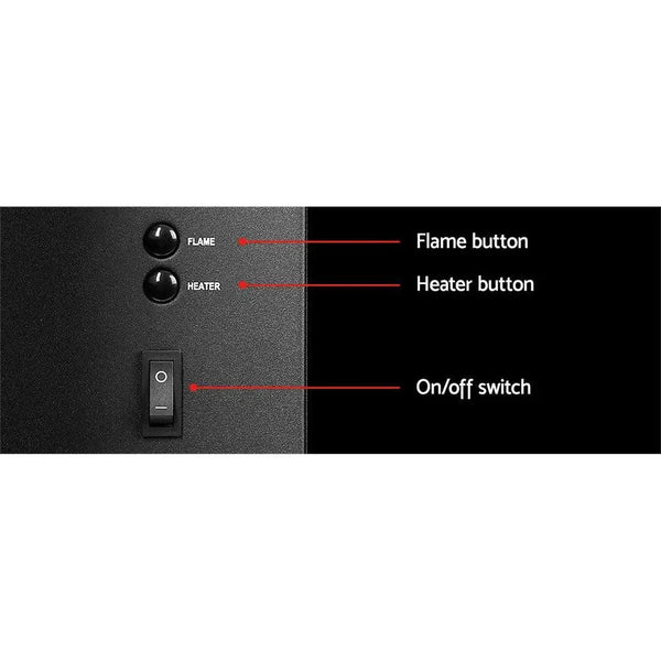 Devanti 2000W Wall Mounted Electric Fireplace Fire Log Wood Heater Realistic Flame Deals499