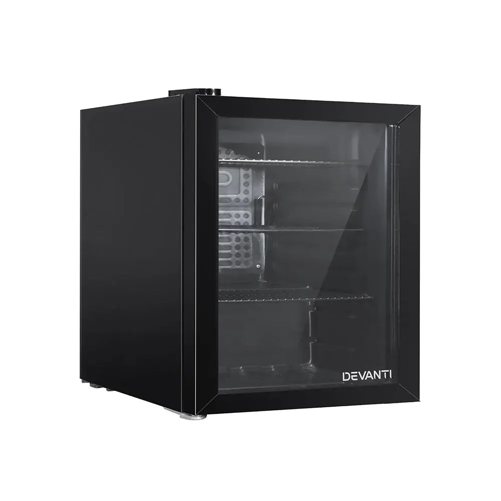 Devanti 46L Glass Door Bar Fridge Mini Countertop Freezer Fridges Bottle Cooler Deals499
