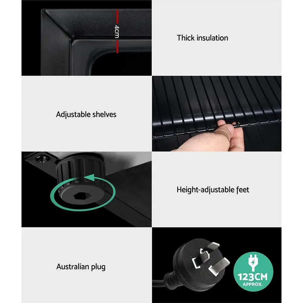 Devanti 46L Glass Door Bar Fridge Mini Countertop Freezer Fridges Bottle Cooler Deals499