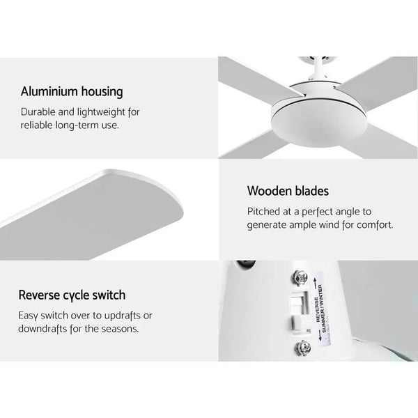 Devanti 52'' Ceiling Fan w/Remote - White Deals499