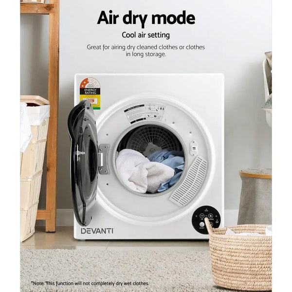 Devanti 5kg Vented Tumble Dryer - White Deals499